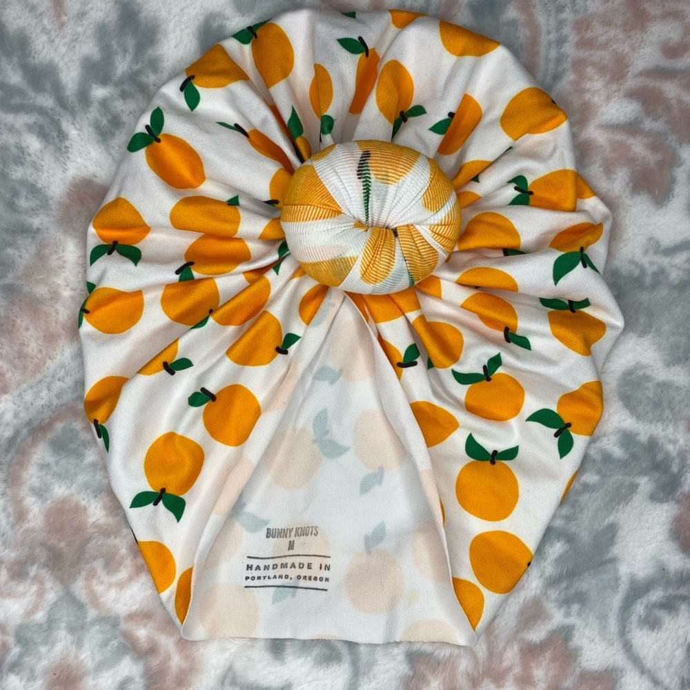 Orange and Green Kids Turban by Bunny Knots